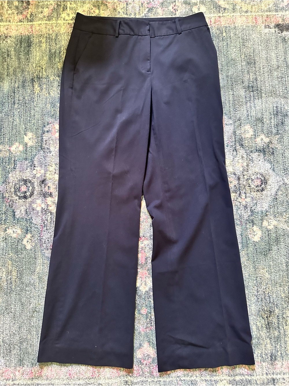 Liz Claiborne Dark Navy Wide-Leg High Waist Dress Pants Cute Office Chic Size 10